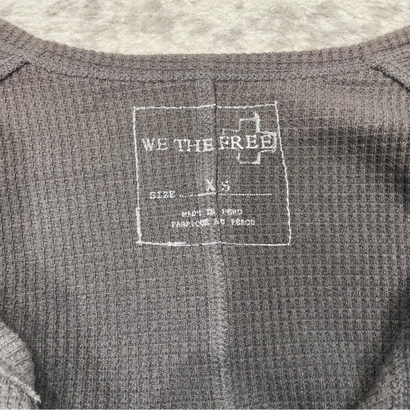 Free People Grey Waffle Knit Long Sleeve - Picture 5 of 10